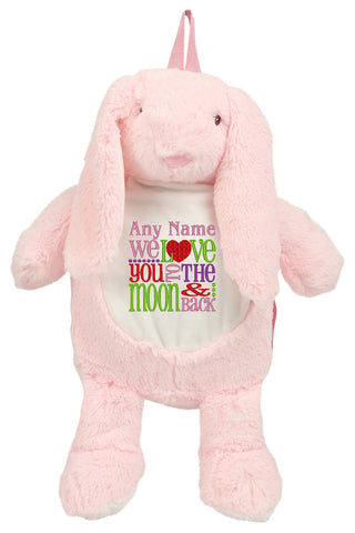 Image of Personalised Pink Bunny Backpack